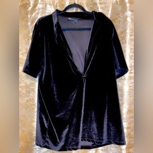 Low chest cut velvet men’s shirt.